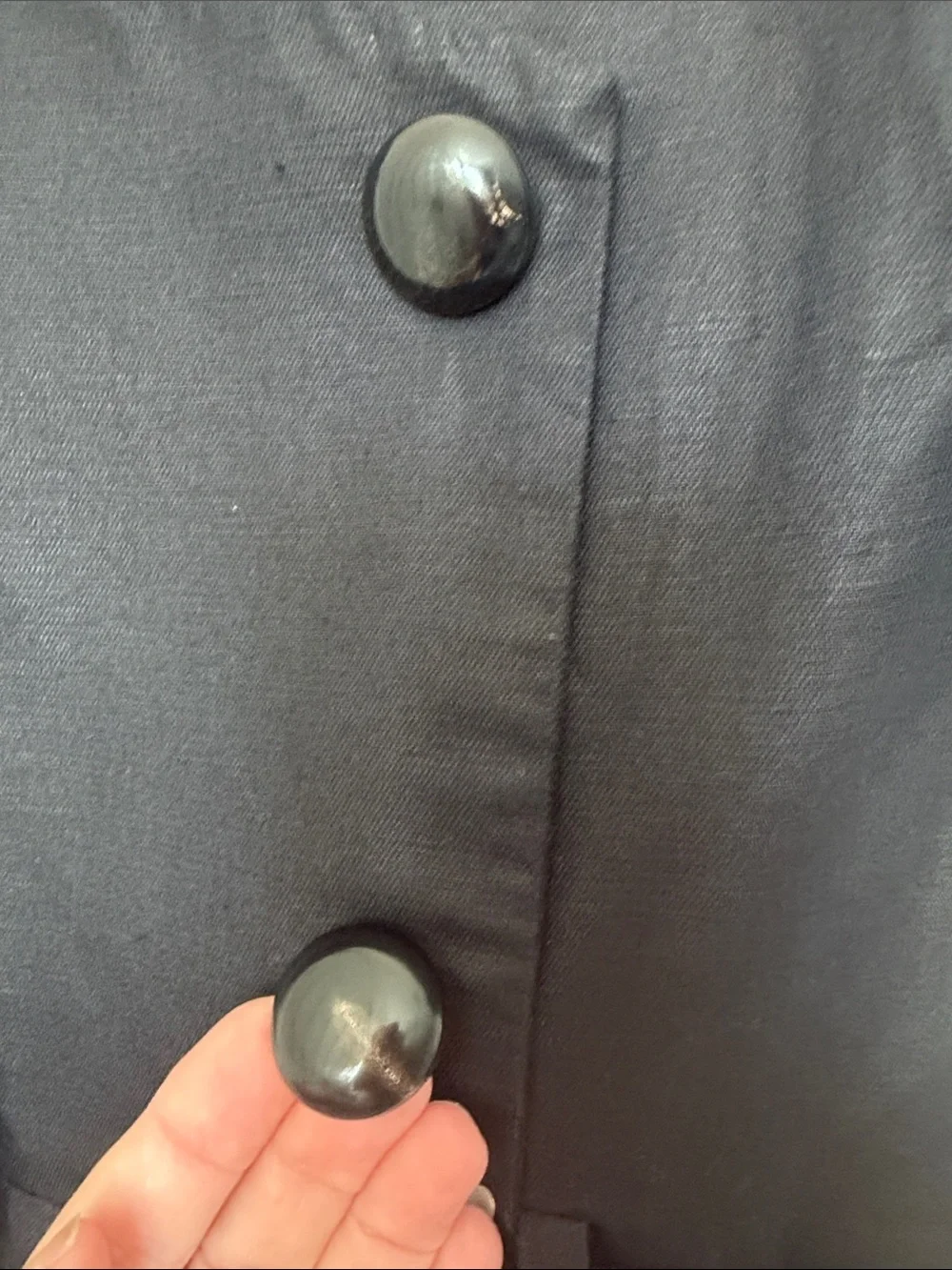 kate spade Black Double-Breasted Linen-Blend Jumpsuit with Tie Waist
